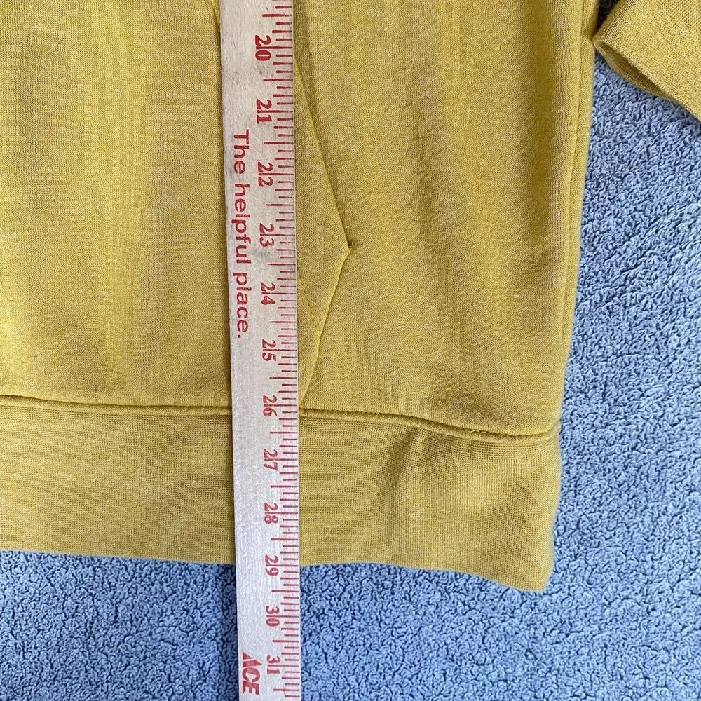 Nike Sportswear Men's Hoodie Sweatshirt Yellow Fleece Terry Cloth Lined Size L